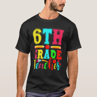 Lustiger Lehrer der 6. Klasse Zurück zur Schule Er T-Shirt