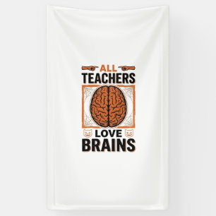 Lustiger Lehrer Halloween Gehirne Vintage Grafik_1 Banner