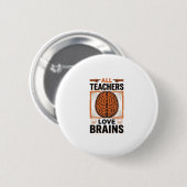 Lustiger Lehrer Halloween Gehirne Vintage Grafik_1 Button (Vorne & Hinten)