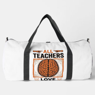 Lustiger Lehrer Halloween Gehirne Vintage Grafik_1 Duffle Bag