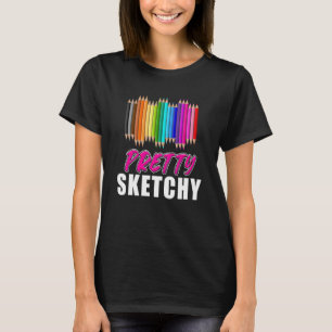 Lustiger Lehrer Humor Ziemlich Skizzenhafte Buntst T-Shirt