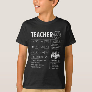 Lustiger Lehrer Rpg-Statistiken Humor T-Shirt
