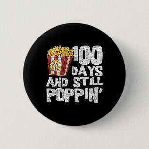 Lustiger Lehrer Schule Schüler Popcorn 100 Tage Sc Button