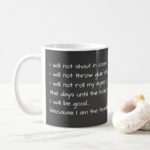 Lustiger Lehrer-Schultafel-Linien-Strafe Kaffeetasse