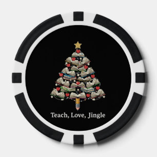 Lustiger Lehrer Weihnachten   Teach Love Jingle Bu Pokerchips
