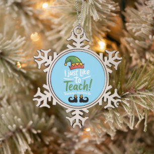 Lustiger Lehrer Weihnachten Unterrichten ist mein  Schneeflocken Zinn-Ornament