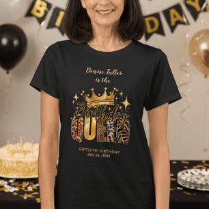 Lustiger Leopard Geburtstag Königin Fünfzigster Ge T-Shirt