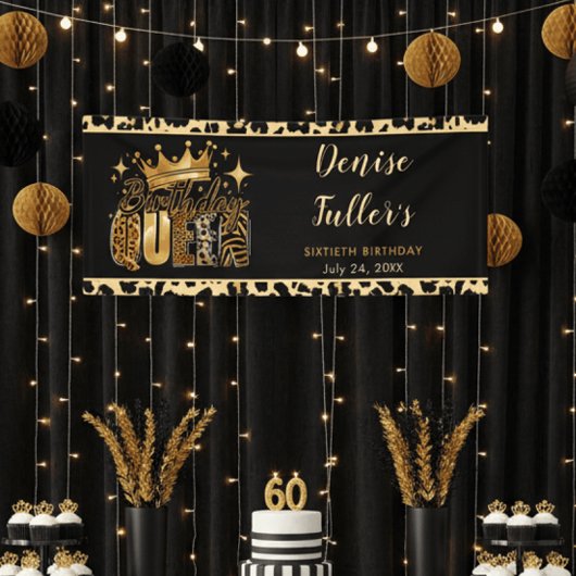 Lustiger Leopard Geburtstag Königin Sechzigster Ge Banner