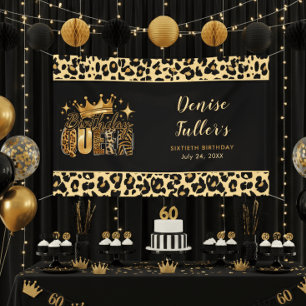 Lustiger Leopard Geburtstag Königin Sechzigster Ge Banner