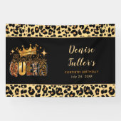 Lustiger Leopard Geburtstag Königin Vierzigster Ge Banner (Horizontal)