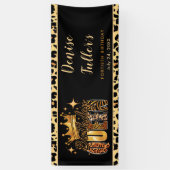 Lustiger Leopard Geburtstag Königin Vierzigster Ge Banner (Vertikal)