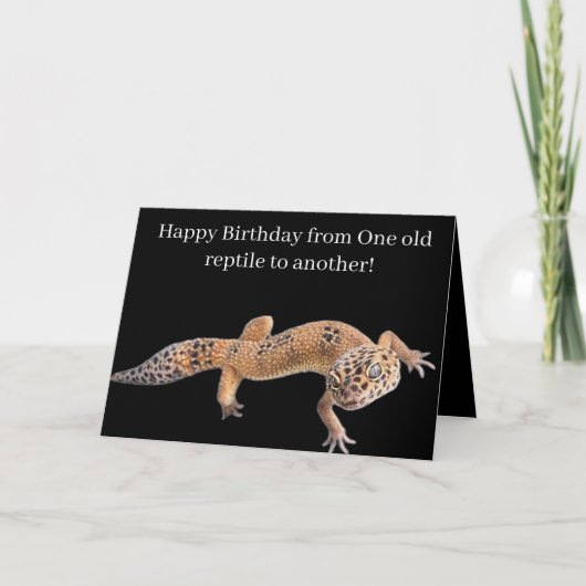 Lustiger Leopard-Gecko-Geburtstag Karte (Vorderseite)