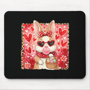 Lustiger Leopard Ostern Hase Brille Frohe Ostern Mousepad