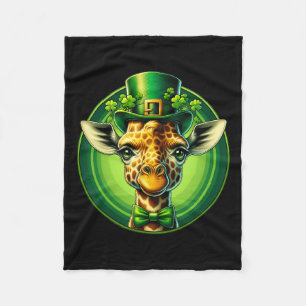 Lustiger Leprechaun-Giraffe St. Patricks Tag Kinde Fleecedecke