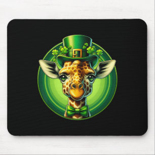 Lustiger Leprechaun-Giraffe St. Patricks Tag Kinde Mousepad