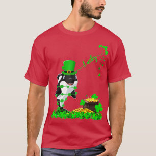 Lustiger Leprechaun-Hut Glücklicher Orca-Fisch St  T-Shirt
