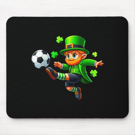 Lustiger Leprechaun Irischer Fußball St. Patricks Mousepad (Vorne)