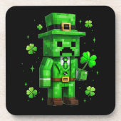 Lustiger Leprechaun Lustiges St Patrick's Day Vide Getränkeuntersetzer (Vorderseite)