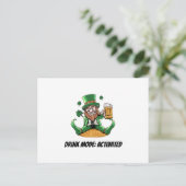Lustiger Leprechaun Postkarte (Stehend Vorderseite)