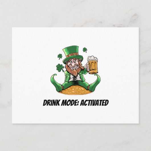 Lustiger Leprechaun Postkarte (Vorderseite)