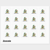 Lustiger Leprechaun Quadratischer Aufkleber (Blatt)
