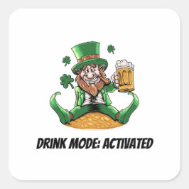 Lustiger Leprechaun Quadratischer Aufkleber