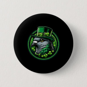 Lustiger Leprechaun Taube St Patricks Tag Kinder M Button