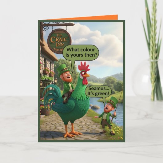 Lustiger Leprechaun zum St. Patrick's Day Karte (Vorderseite)