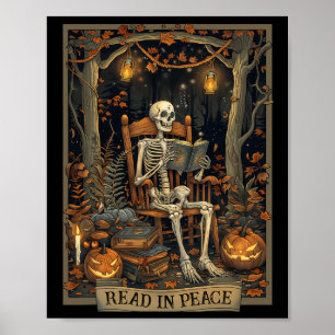 Lustiger Les In Frieden Skelett Halloween Les Nned Poster