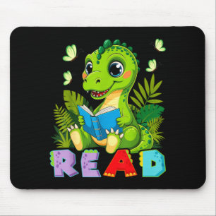Lustiger lesender Dinosaurier T-Rex Dino Buchliebh Mousepad