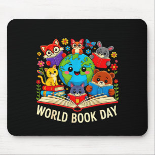 Lustiger Lesetag Bücherwurm Männer Frauen Kinder Mousepad