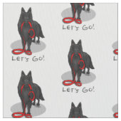 Lustiger Let's Go! Belgischer Schäferhund (schwarz Stoff (Nahaufnahme)
