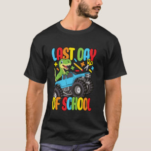 Lustiger letzter Schultag Dinosaurier Monstertruck T-Shirt