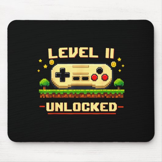 Lustiger Level 11 freigeschaltet Videospiel 11. Ge Mousepad (Vorne)