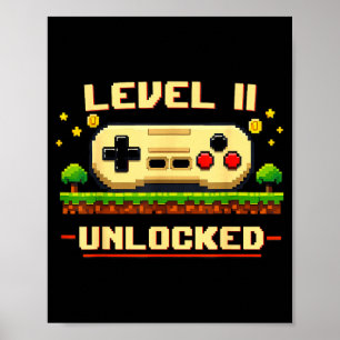 Lustiger Level 11 freigeschaltet Videospiel 11. Ge Poster