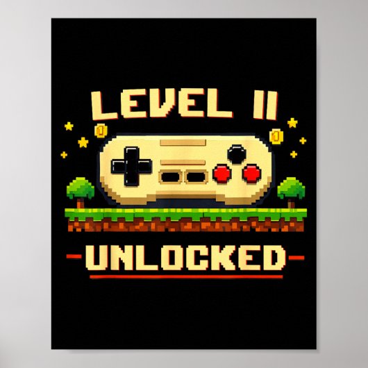 Lustiger Level 11 freigeschaltet Videospiel 11. Ge Poster (Vorne)