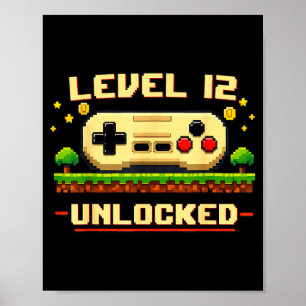 Lustiger Level 12 freigeschaltet Videospiel 12. Ge Poster