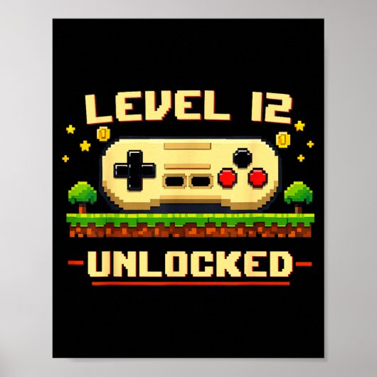 Lustiger Level 12 freigeschaltet Videospiel 12. Ge Poster (Vorne)