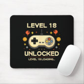 Lustiger Level 18 freigeschalteter Gamer 18. Gebur Mousepad (Mit Mouse)