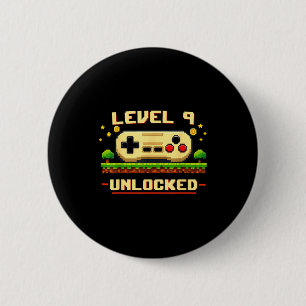 Lustiger Level 9 freigeschaltetes Videospiel 9. Ge Button