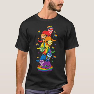 Lustiger Lgbt-Frettchen-Regenbogen-Lesben-Schwulen T-Shirt
