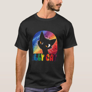 Lustiger LGBT Unterstützer Katzen Regenbogen Gay P T-Shirt
