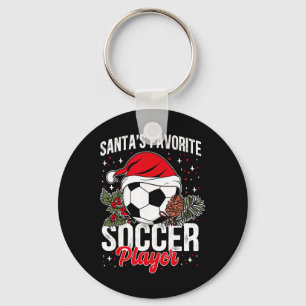 Lustiger Lieblingsfußballspieler von Santa Weihnac Schlüsselanhänger