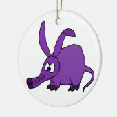 Lustiger lila Aardvark Keramik Ornament (Links)