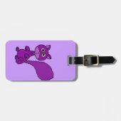 Lustiger lila Eichhörnchen-Cartoon Gepäckanhänger (Vorderseite horizontal)