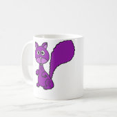 Lustiger lila Eichhörnchen-Cartoon Kaffeetasse (Vorderseite Links)