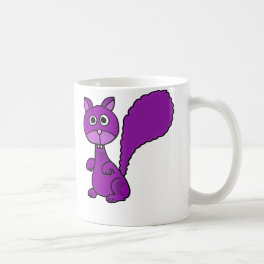 Lustiger lila Eichhörnchen-Cartoon Kaffeetasse (Rechts)