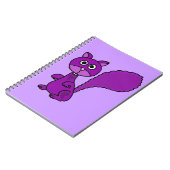 Lustiger lila Eichhörnchen-Cartoon Notizblock (Linke Seite)