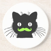 LUSTIGER LIMONER GRÜNER SCHNURRBARTVintager Getränkeuntersetzer (Vorne)