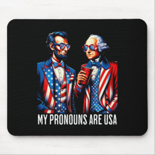 Lustiger Lincoln Washington 4. Juli Patriotischer Mousepad